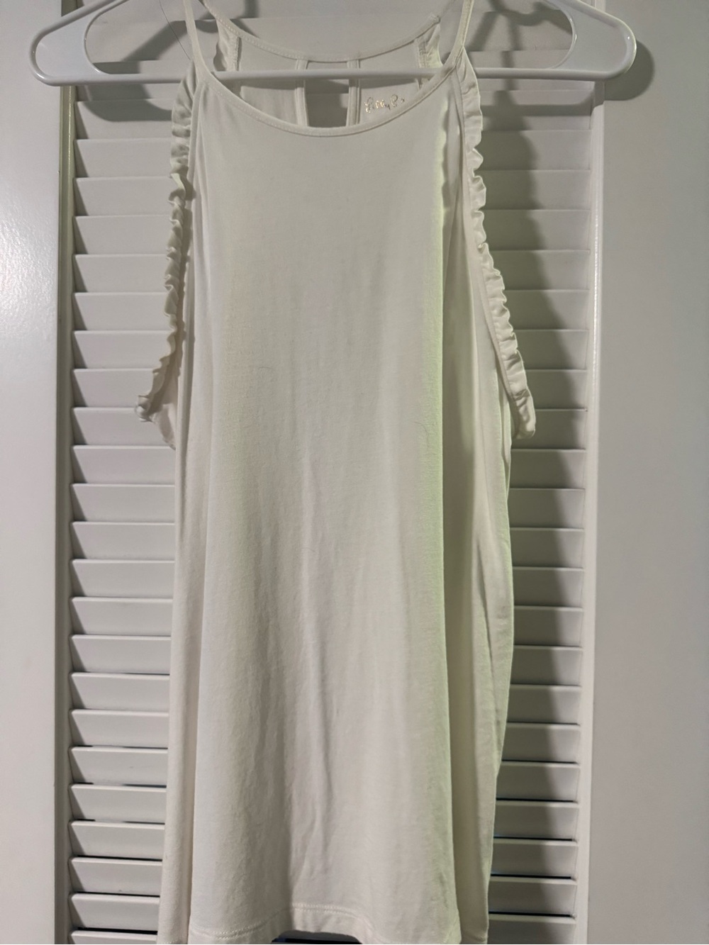 Lilly Pulitzer White Ruffle-Trim Tank Top